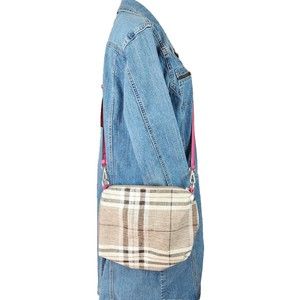 Brown Plaid Textured Crossbody Bag NWOT